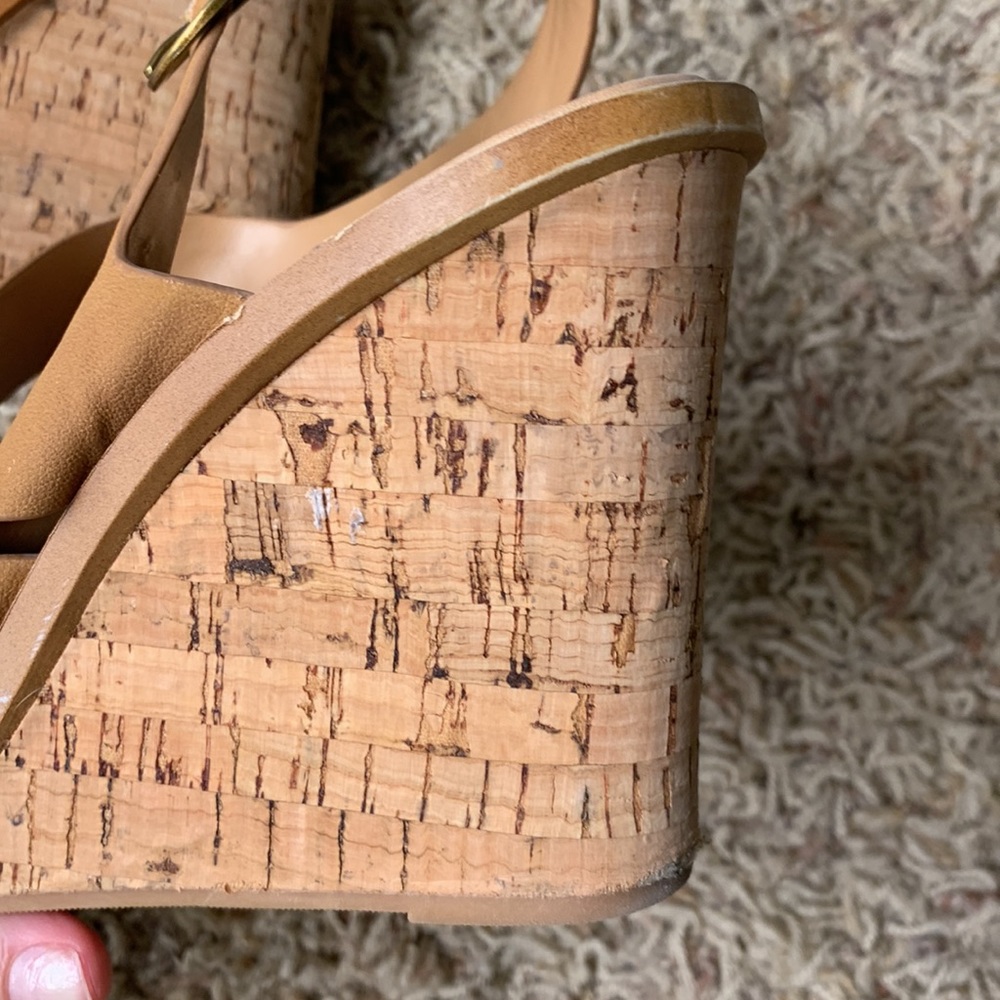 Tan Cork Wedges - Picture 3 of 6